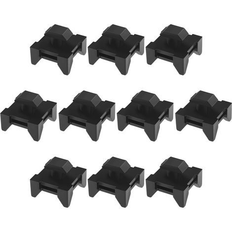 10 clips para ranuras de cables, soportes de abrazaderas para cables, conformes con la norma europea, perfiles de aluminio 4040, bloques de instalación de conductos de cables, color negro, 13 x 7,5 mm (1/5)