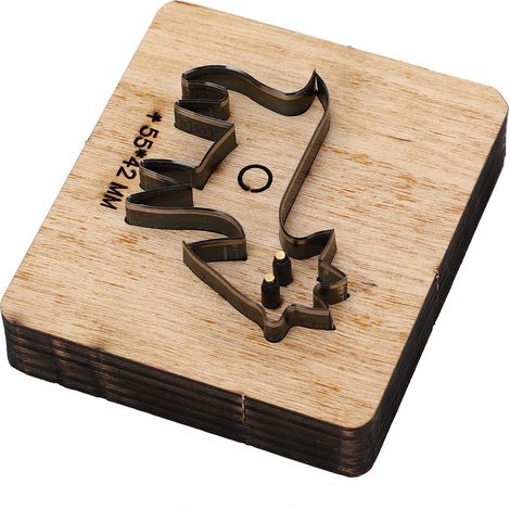 Matrice de découpe en forme de mouton avec base en bois, moule en acier allié pour tampon en cuir pour loisirs créatifs (1/5)