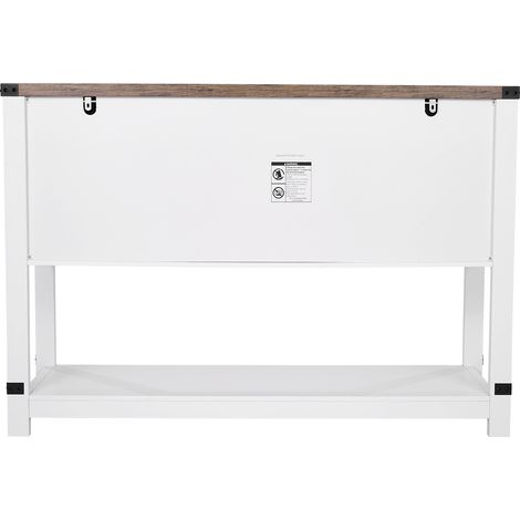 Mophorn Kaffeebarschrank 120 x 39,8 x 83 cm im Landhausstil mit 4 Ebenen Stauraum, Kaffeetisch mit Schiebetüren, Sideboard-Buffetschrank für Wohnzimmer und Flur