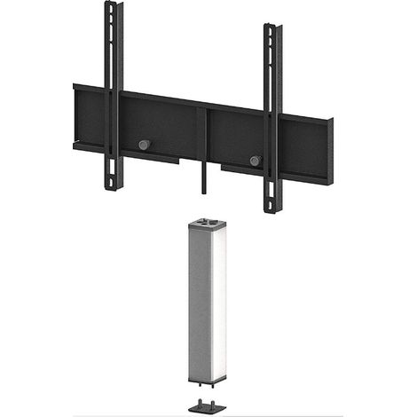 Pied rotatif pour écran plasma alu brossé pour meuble TV Studio 165 et 260