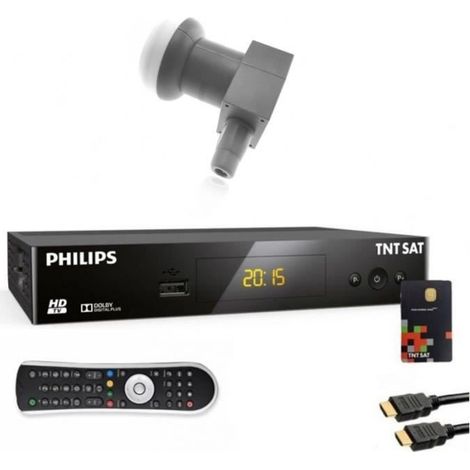 Récepteur TV Satellite HD - PHILIPS - DSR3231T - Compatible MPEG-4 - HDMI - Noir