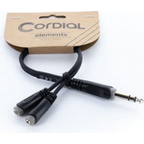 Cordial 14886 Klinke Audio Y-Adapter [1x Klinkenstecker 6.3 mm (stereo) - 2x Klinkenbuchse 3.5 mm] 0 (1/5)