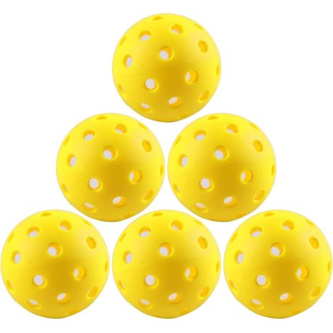 Balles de pickleball d'extérieur à 40 trous, spécialement conçues pour le pickleball, de couleur orange/jaune haute visibilité, conformes à la norme USAPA pour une utilisation en extérieur et en intér (1/5)