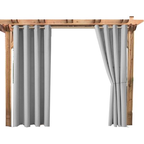 Rideau imperméable d'extérieur pour terrasse ou pavillon, rideau d'ombrage thermique et isolant, 132 x 182 cm (52 x 72 pouces), un rideau
