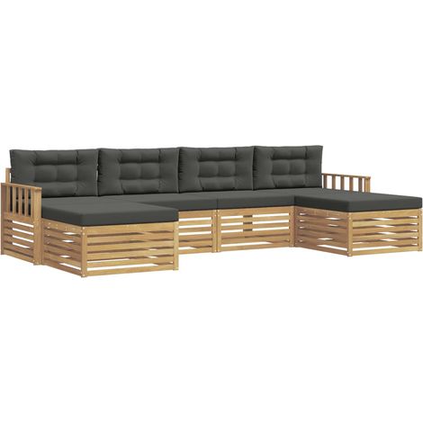 Conjunto de sofás de exterior 6 uds. Blanco y Antracita vidaXL (1/5)
