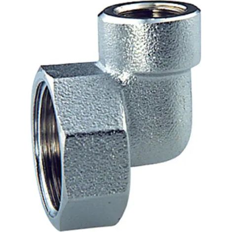 "RACCORDO TERMINALE A SQUADRA PER COLLETTORI IN OTTONE CROMATO FAR 1""""F x 3/8""""F"