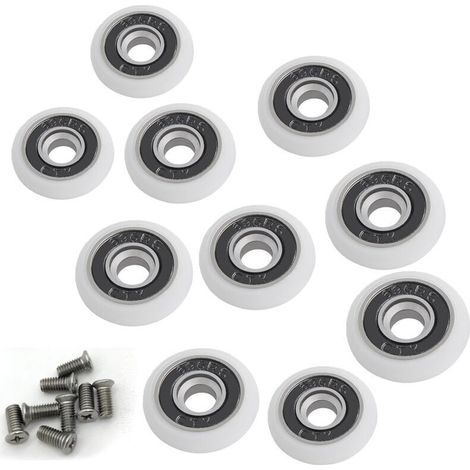 Ensemble de 8 roues de rechange pour porte de douche de 19 mm de diamètre (1/5)