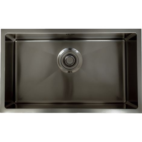Essebagno Evier 1 grande cuve seule 76x45 Luisa en inox gris gun métal