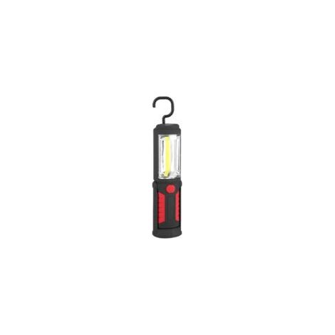 Lampada da lavoro a LED ricaricabile con base magnetica, torcia a LED COB da 2200 mAh, 500 lm, 3 W, per auto, garage, officina, campeggio, fai da te (rossa) - Crezuo