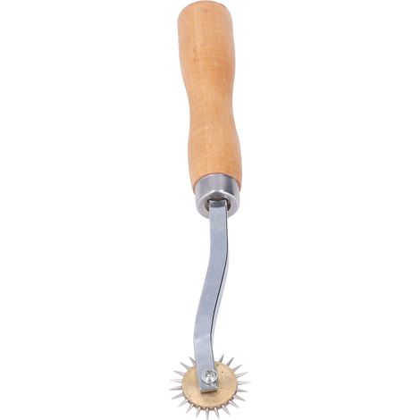 Roue à tracer pour marquage sur cuir, manche en bois et aiguille en acier inoxydable, idéale pour la couture et les travaux du cuir. (1/5)