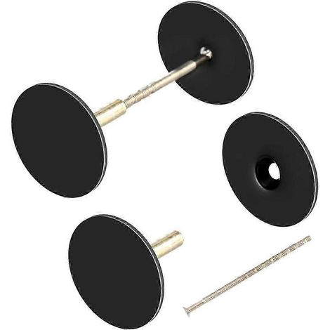 Lot de 2 plaques de recouvrement pour trous de porte, plaques de remplissage pour trous de poignée de porte, vis de fixation métalliques pour verrou de sécurité C jn (1/5)