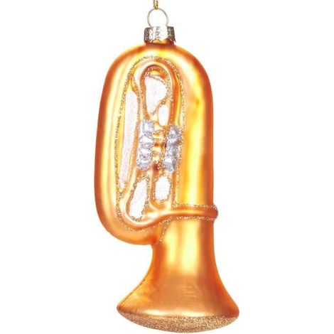 BRUBAKER Trompette - Boule de Noël en verre peinte à la main - Figures de décoration amusantes - 13 cm (1/4)