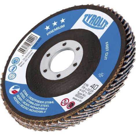 TYROLIT Schleiflamellenteller Fastcut Premiumgekröpft Ø 125 mm Korn 40 (1/5)
