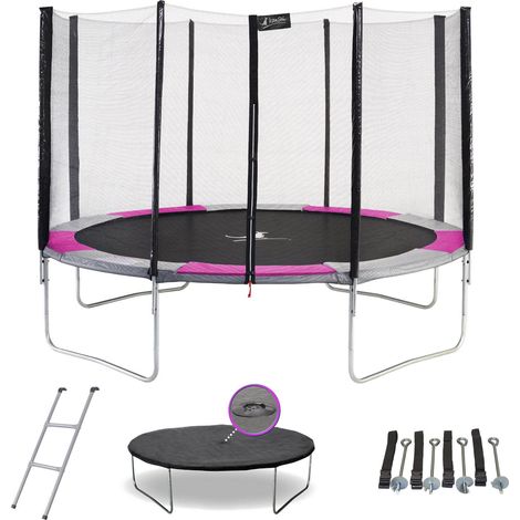 Trampoline KANGUI RALLI Ø 366 cm Enfant Échelle Bâche Kit ancrage Jardin CE NF EN71-14