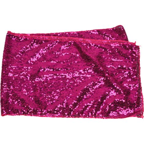 Nappe À Paillettes Rose Vif 170x30 Cm Tissu Extensible Pour Fête Mariage Anniversaire - 1 Pièce (1/5)
