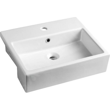 Sapho Isvea Purity - Lavabo semi-encastré, 500x420 mm, blanc 10PL52050 (1/5)