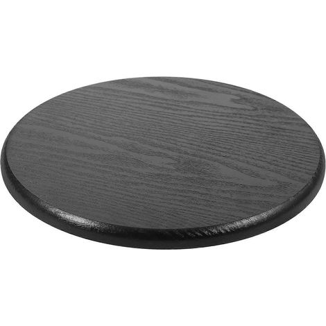 Assise de tabouret ronde en bois, pièce de rechange domestique, couleur noire, durable, facile à nettoyer, 8,9 cm (3,5 pouces) (1/5)