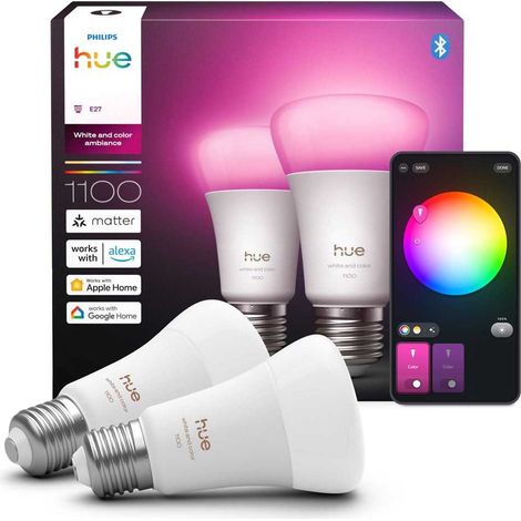 Philips Hue E27 Lampadina LED Bianca e Colore Connessa