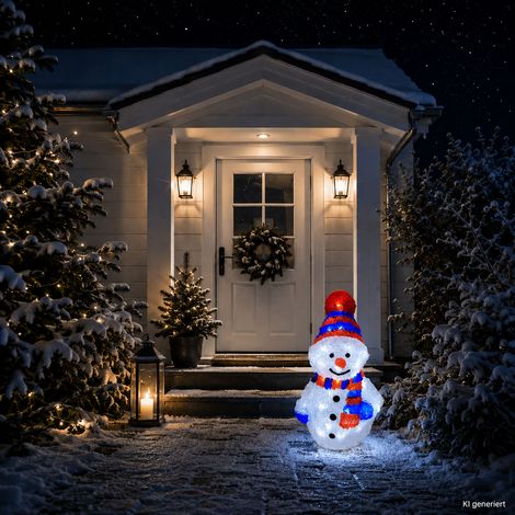 Acryl Schneemann mit 96 LEDs kaltweiß-MLK042S-Blau (1/5)