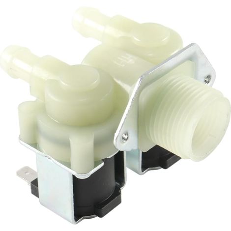 Électrovanne d'entrée d'eau normalement fermée, double tête en plastique, 3/4" DC12 V pour fontaine à eau chauffante (1/5)