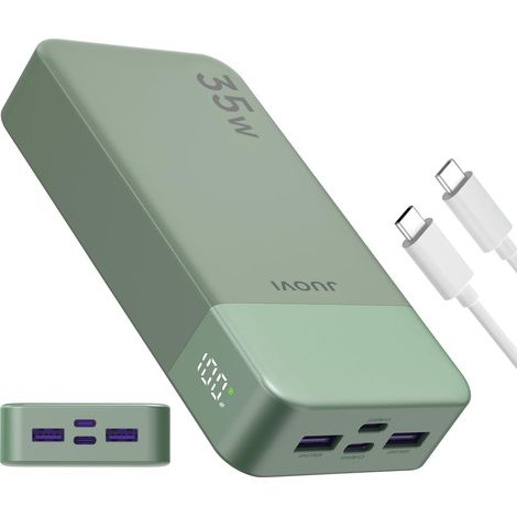 Batterie Externe 35W 20000mAh Chargeur Portable USB-C Power Bank  Charge rapide 35W pour 15, tablette. Écran LED intégré et ports USB-C/A pour charger plusieurs appareils (1/5)