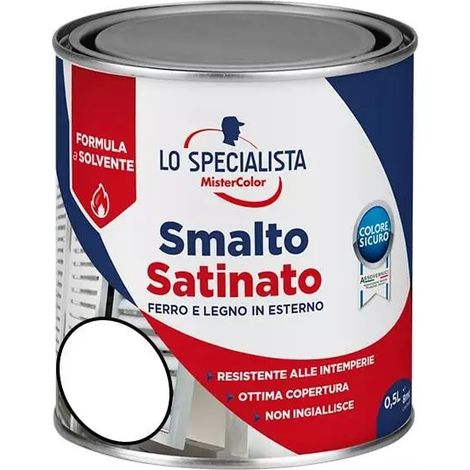smalto solvente satinato 0,5 lt. bianco