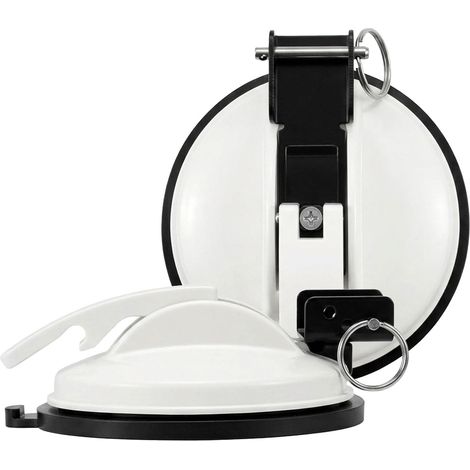 Lot de 2 supports de store avec ventouse de 14 cm - Support pour pied d'auvent - Compatible avec 14 cm - Support stable sans perçage - Accessoires de camping (blanc) (1/5)