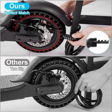 Antivol pour trottinette, câble antivol à combinaison réinitialisable à 4 chiffres, 120 cm/8 mm, idéal pour les vélos Xiaomi (1/5)