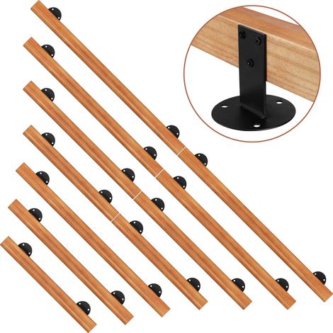 Randaco Wandhandlauf Kiefernholz 200 cm, Ø5 cm, verbindbar zu einem Handlauf, rutschhemmender Treppenhandlauf für Flur Bad (1/5)