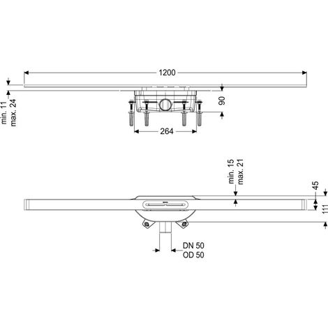 CANIVEAU DE DOUCHE KESSEL 45204.12 Linearis Infinity 90