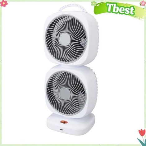Ventilateur tour - TBEST - Petit double couche - Oscillation 350° - Flux d'air puissant - Portable (blanc) (1/5)