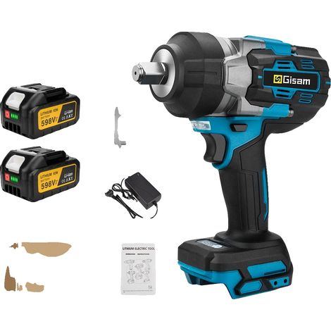 Clé à chocs électrique, couple de 2800 N·m, compatible avec les batteries 18V, 2 Boîte de Carton de Batteries (1/2)