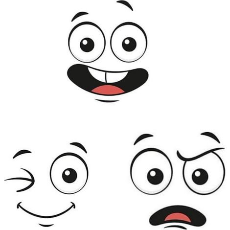 3 Feuilles Autocollant Visage Souriant PVC Imperméable Décoration Frigo Salle de Bain Chambre Enfant (1/5)
