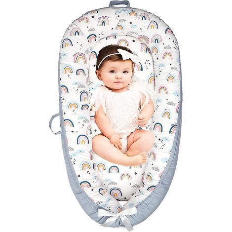 (blanc)coton Baby Nest Cocoon Lit Pour Nouveau-n Nourrisson Et Bb, Couffin De Voyage Portable, Couverture Amovible Et Lavable (1/5)
