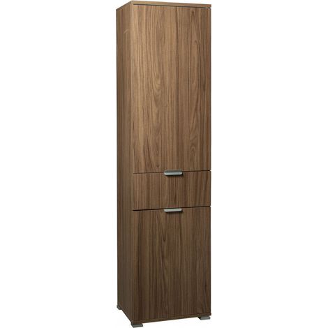 Armadio 2 Ante 1 Cassetto 45x38x174 h cm in Truciolare bilaminato Marrone (1/4)