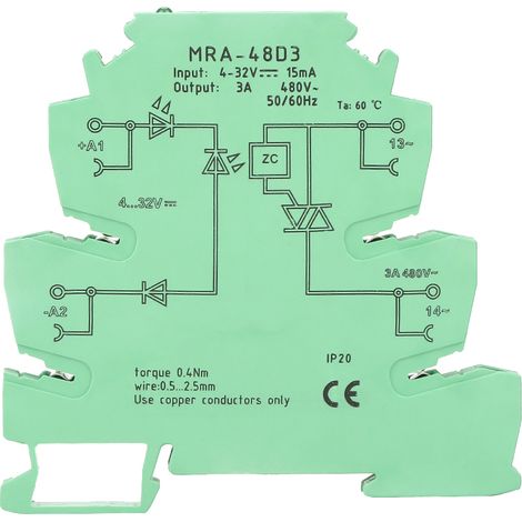 MRa 48D3 Ultra Thin 6.2mm AC Solid State Relay Module Input 4-32VDC