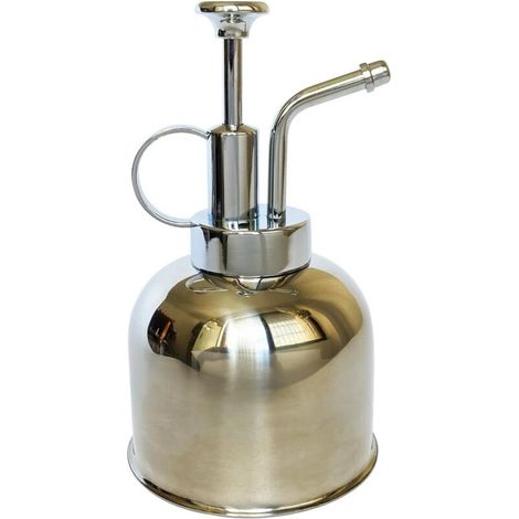 Flacon pulvérisateur en Acier Inoxydable pour Plantes-Petit arrosoir-Outils de Jardinage Modernes pour Plantes en Pot d'intérieur-Arrosage et pulvérisation (Argent Brillant, 0.3L)