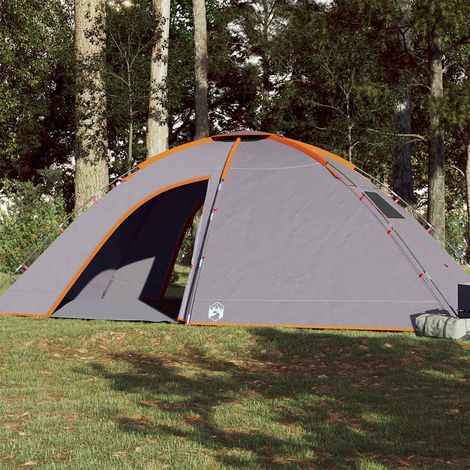 vidaXL Camping Tent 8-Person Grey and Orange Waterproof (1/5)