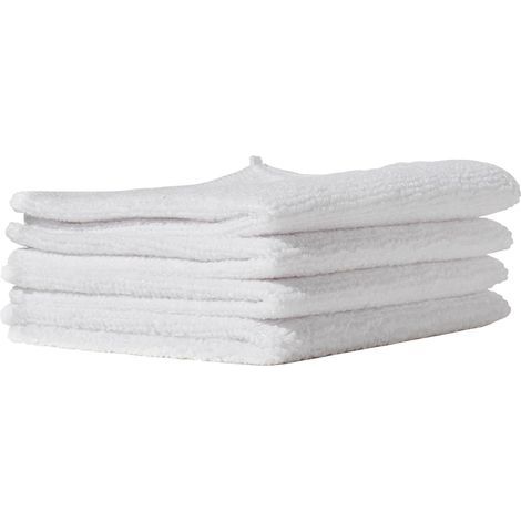 Pack of 4 Washable White Non-Lint Microfiber Cloths 20x25cm for Home and Car (1/5)
