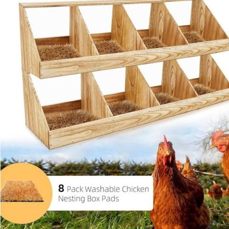 Tapis De Nichoir - 30 5 X 30 5 Cm - Pour Poules Et Volailles - Lavable - Lot De 8 (1/4)