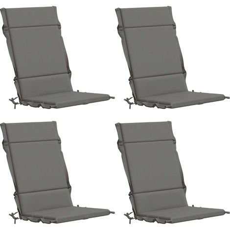 Coussins de Chaise à Dossier Haut pour Jardin et Salon en Polyester Gris Lot de 4, 4.3kg (1/5)