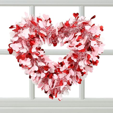 Guirlande En Cœur Fait Main Romantique Couronne Pour Porte Extérieure pour mariage fiançailles anniversaire dîner centre commercial maison ferme décoration murale (1/5)
