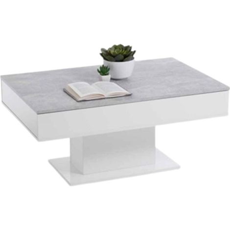 Table Basse Design "Lavola" 100cm Gris & Blanc (1/5)