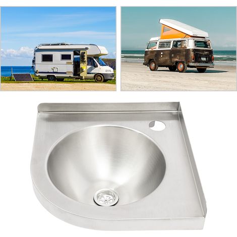 Lavandino angolare triangolare per RV barca caravan camper acciaio inossidabile 304 NUOVO (1/5)