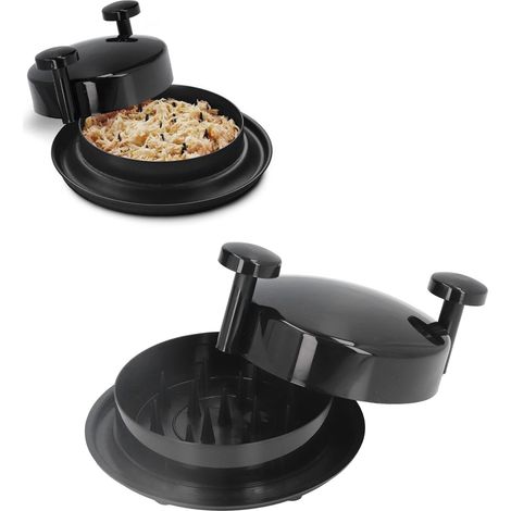 Hachoir à viande manuel efficace avec poignée, base antidérapante, pour poulet et bœuf (noir). (1/5)
