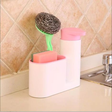 2-in-1 Spülmittelpumpe mit Schwammhalter für Spüle, Bad und Küche – AquaForge (1/5)