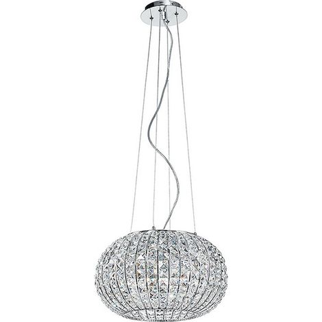 Kugel Pendelleuchte CONCERT Chrom mit Glas Kristallen, Ø 45cm (1/2)