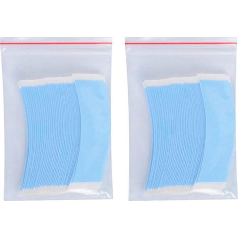 72 bandes adhésives double face bleues pour perruques et extensions (1/5)