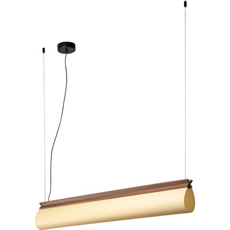 Faro Cata Suspension LED Cata, abat-jour beige en bois, 2700K (1/5)