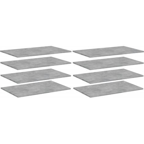 805355 Bookshelf Boards 8 pcs Concrete Grey 80x50x1,5 cm Engineered Wood vidaXL